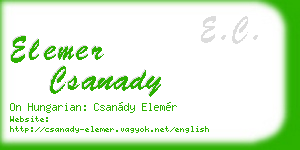 elemer csanady business card